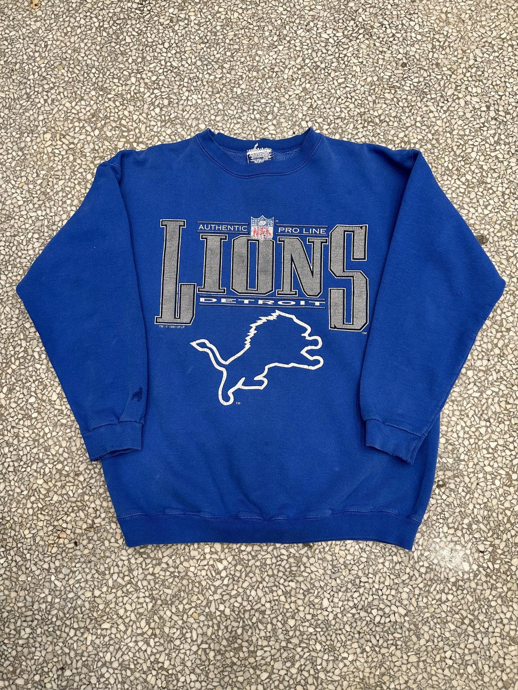 Detroit Lions Vintage 1995 Authentic Pro Line Crewneck Faded Blue ABC Vintage 