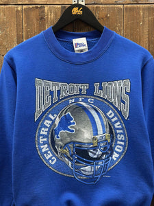 Detroit Lions Vintage 1995 Helmet Youth Crewneck Blue ABC Vintage 