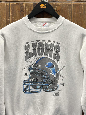 Detroit Lions Vintage 1995 Helmet Youth Crewneck White ABC Vintage 
