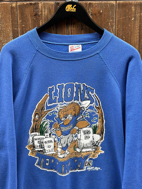 Detroit Lions Vintage 1995 Territory Hanes Crewneck Blue ABC Vintage 