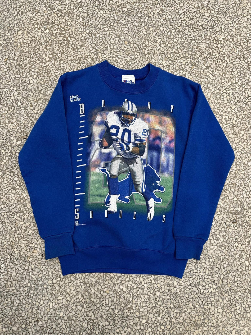 Detroit Lions Vintage 1996 Barry Sanders Crewneck Blue ABC Vintage 