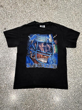 Load image into Gallery viewer, Detroit Lions Vintage 1996 Player In Helmet Lee Tag Tee Faded Black ABC Vintage 