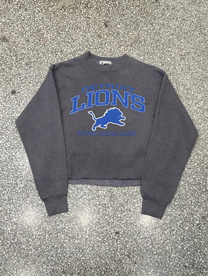 Detroit Lions Vintage 1998 Cropped Crewneck Overdyed Grey ABC Vintage 