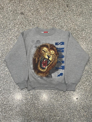 Detroit Lions Vintage 2000s Angry Lion Head Crewneck Grey ABC Vintage 