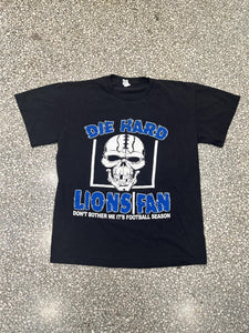 Detroit Lions Vintage 2000s Die Hard Lions Fan Tee Black ABC Vintage 