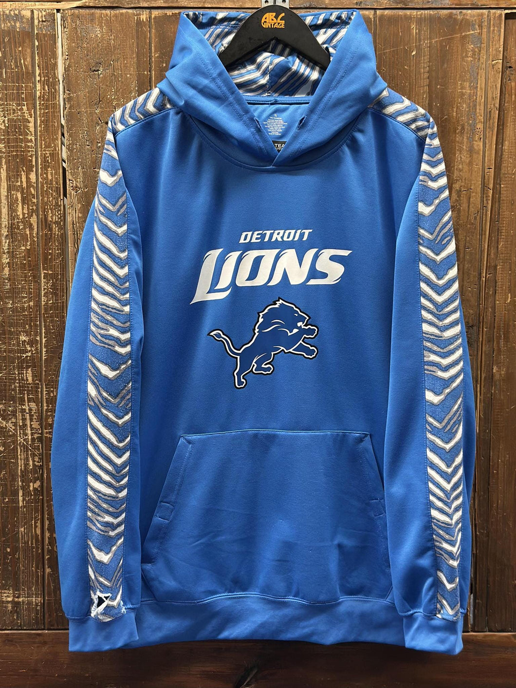 Detroit Lions Vintage 2000s Zubaz Hoodie Blue ABC Vintage 