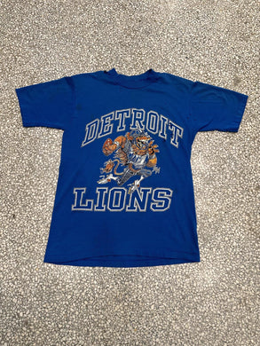 Detroit Lions Vintage 80s Jack Davis Tee Paper Thin Blue ABC Vintage 