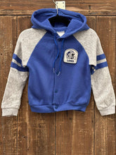 Load image into Gallery viewer, Detroit Lions Vintage 80s Youth Snap Buttons Hoodie Blue Grey ABC Vintage 
