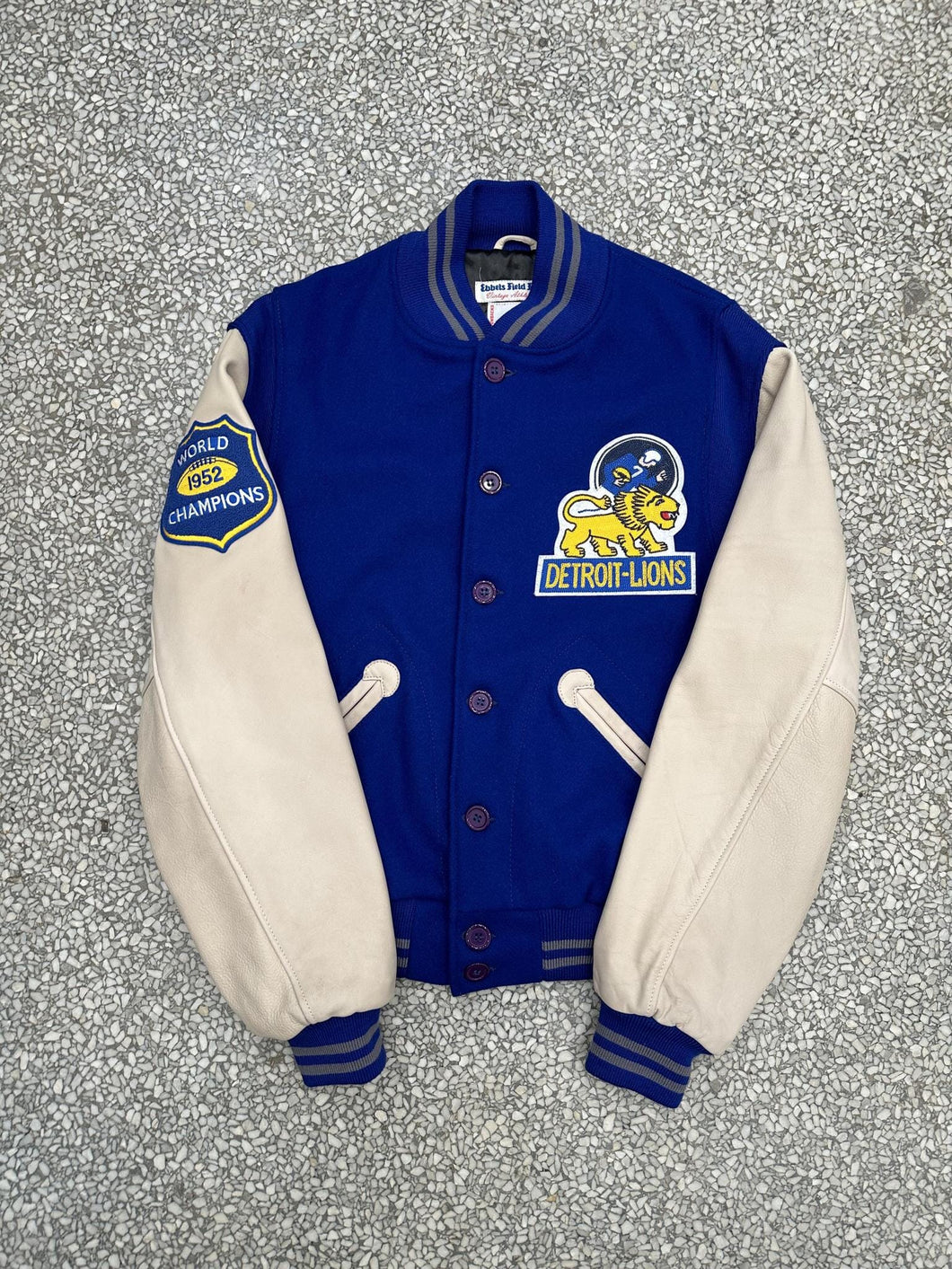 Detroit Lions Vintage 90s 1952 Championship Wool Leather Varsity Jacket ABC Vintage 