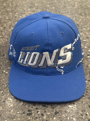 Detroit Lions Vintage 90s 3D Spell Out Sports Specialties Snapback Blue ABC Vintage 