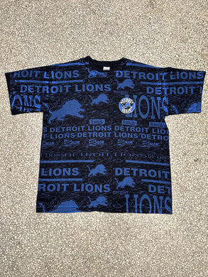 Detroit Lions Vintage 90s All Over Print Salem Tee ABC Vintage 
