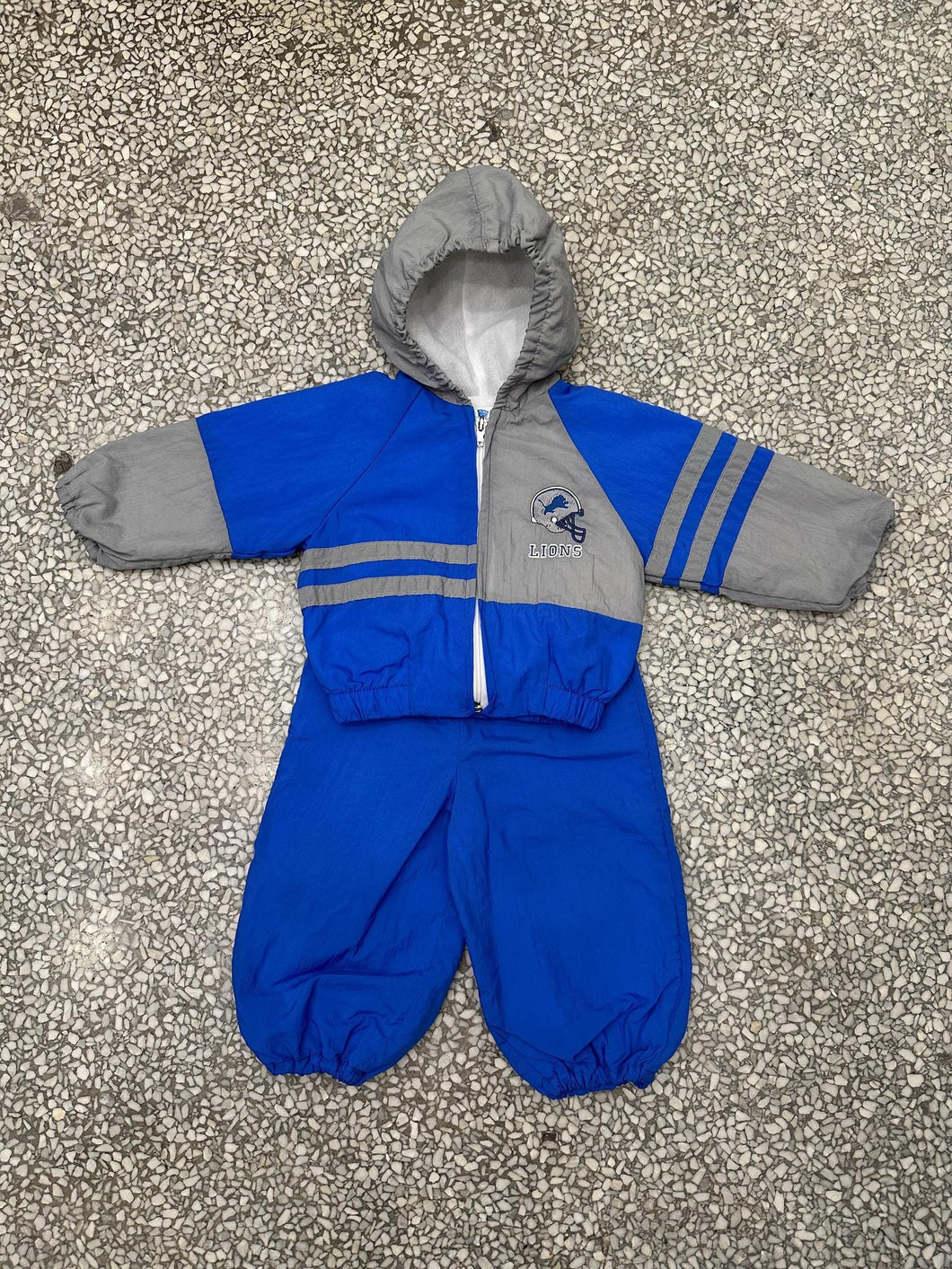 Detroit Lions Vintage 90s Baby Hooded Track Suit Blue Grey ABC Vintage 