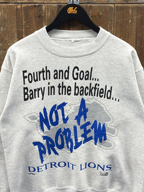 Detroit Lions Vintage 90s Barry Not A Problem Crewneck Grey ABC Vintage 