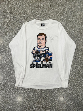 Detroit Lions Vintage 90s Chris Spielman Autographed L/S Tee White ABC Vintage 