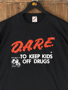 Detroit Lions Vintage 90s D.A.R.E. To Keep Kids Off Drugs Tee Black ABC Vintage 