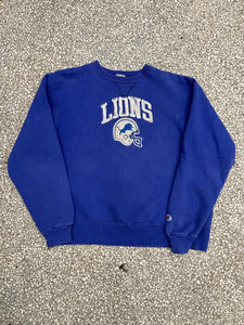 Detroit Lions Vintage 90s Embroidered Champion Crewneck Blue ABC Vintage 