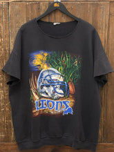 Load image into Gallery viewer, Detroit Lions Vintage 90s Helmet Home Field Advantage Cut Neck/Sleeves Sweatshirt Black ABC Vintage 