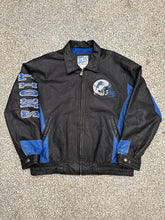 Load image into Gallery viewer, Detroit Lions Vintage 90s Leather Jacket Black Blue ABC Vintage 