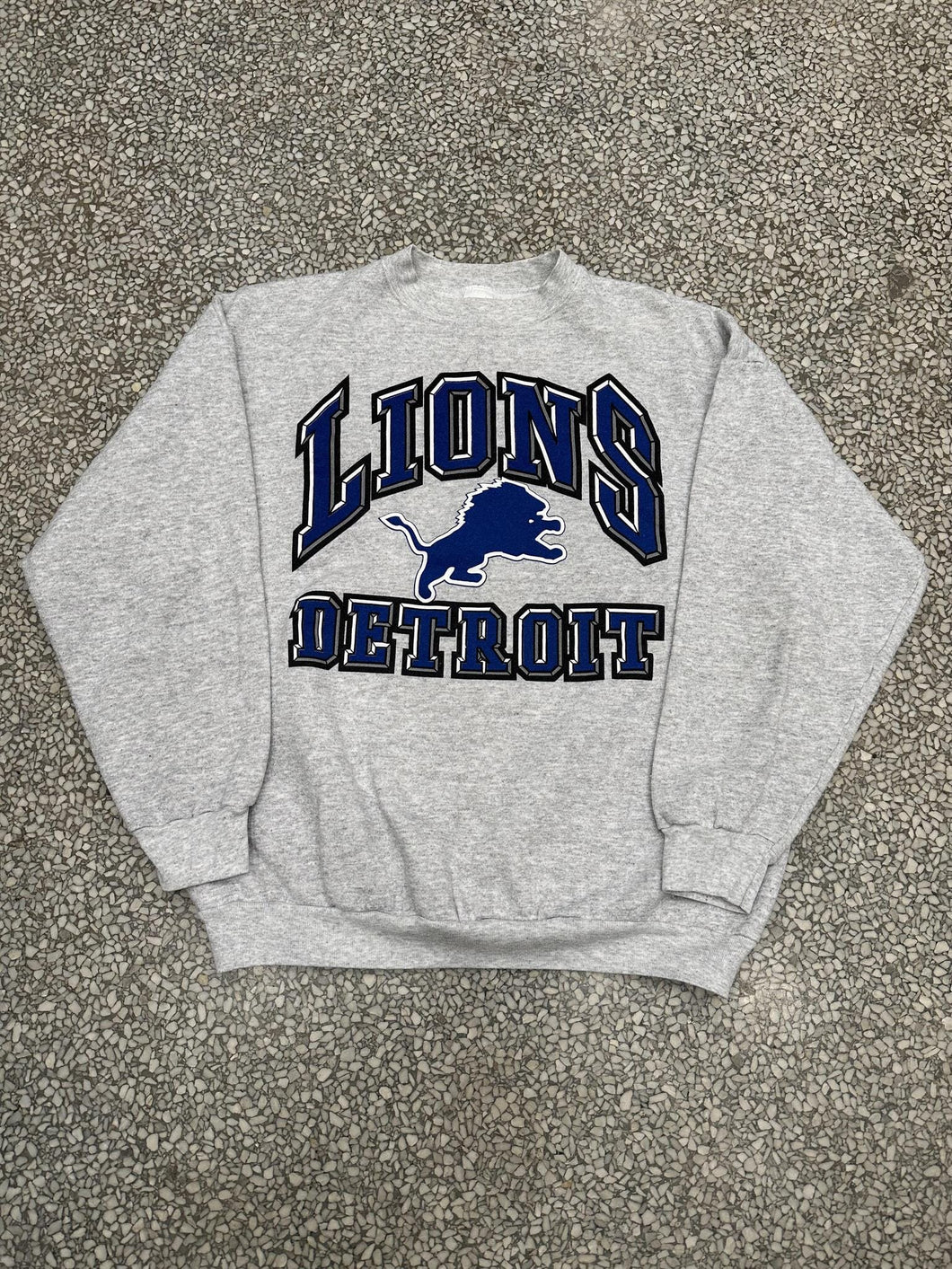 Detroit Lions Vintage 90s Logo 7 Crewneck Grey ABC Vintage 