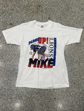 Detroit Lions Vintage 90s Mike Thumbs Up Tee White ABC Vintage 