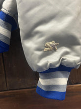 Load image into Gallery viewer, Detroit Lions Vintage 90s Pro Line by Starter Satin Bomber Jacket Silver ABC Vintage 