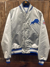 Load image into Gallery viewer, Detroit Lions Vintage 90s Pro Line by Starter Satin Bomber Jacket Silver ABC Vintage 