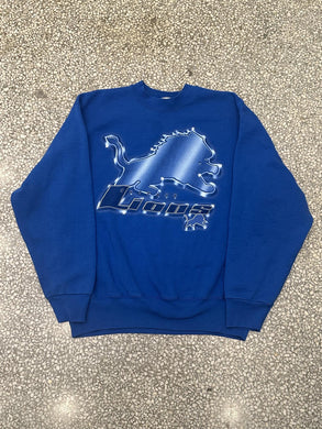 Detroit Lions Vintage 90s Pro Player Crewneck Blue ABC Vintage 