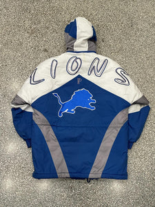 Detroit Lions Vintage 90s Pro Player Puffer Parka Blue White Grey ABC Vintage 