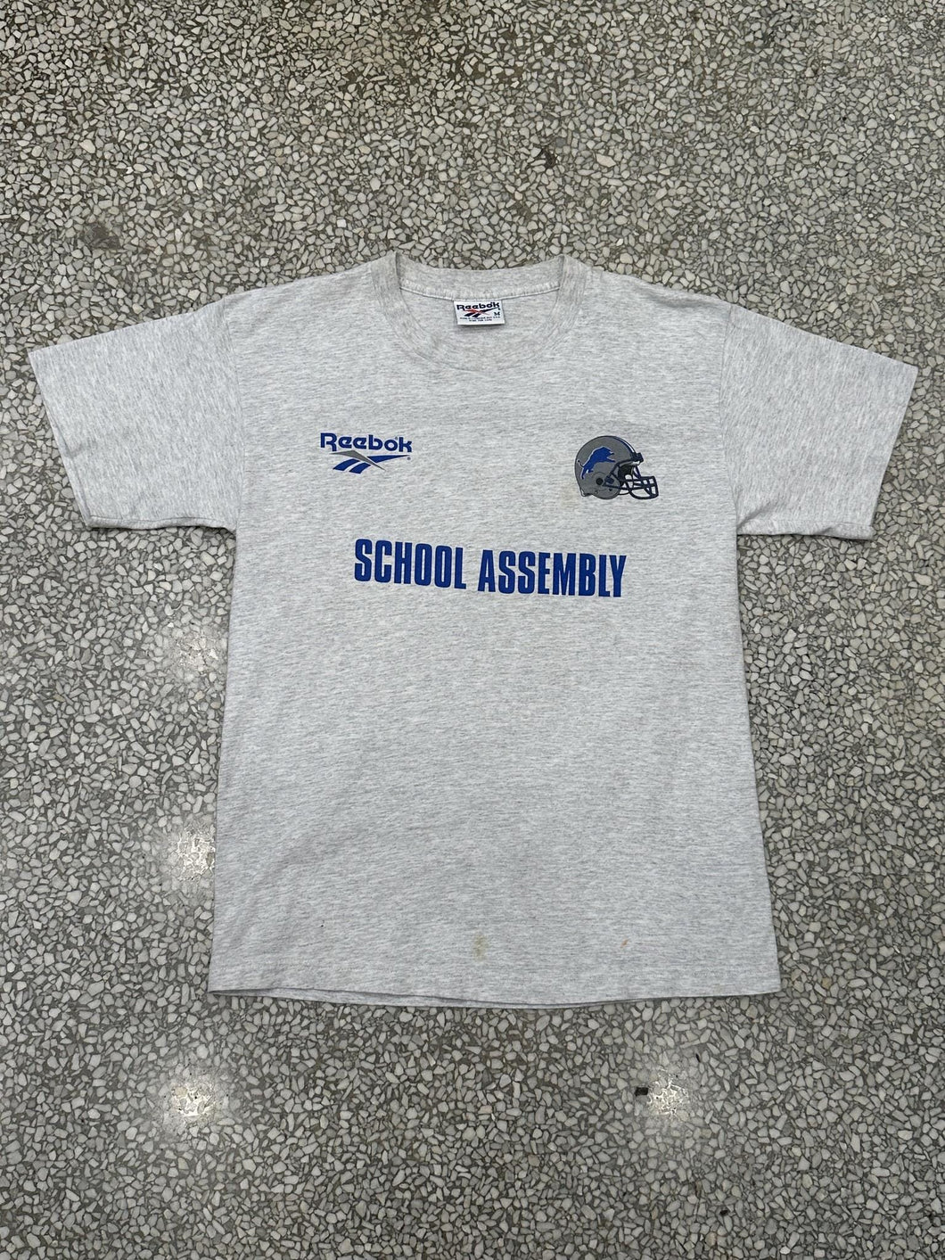 Detroit Lions Vintage 90s School Assembly Reebok Tee Grey ABC Vintage 