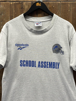 Detroit Lions Vintage 90s School Assembly Reebok Tee Grey ABC Vintage 