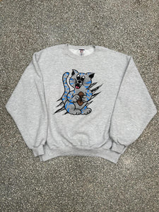 Detroit Lions Vintage 90s Silver Blue Baby Lion Crewneck Grey ABC Vintage 