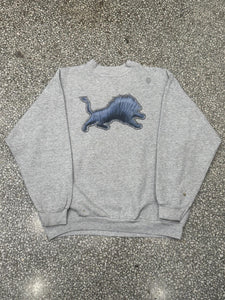 Detroit Lions Vintage 90s Sketch Logo Crewneck Faded Grey ABC Vintage 