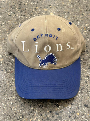 Detroit Lions Vintage 90s Snapback Tan Blue ABC Vintage 