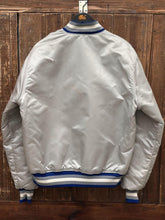 Load image into Gallery viewer, Detroit Lions Vintage 90s Starter Satin Bomber Jacket Silver ABC Vintage 