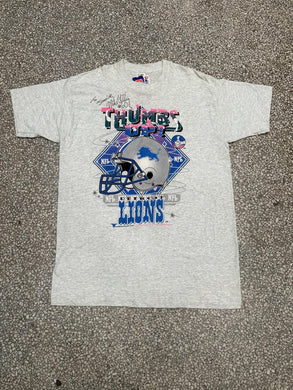 Detroit Lions Vintage 90s Thumbs Up With Mike Utley Autograph Tee Grey ABC Vintage 