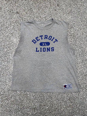 Detroit Lions Vintage 90s XL Champion Cutoff Grey ABC Vintage 