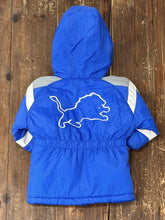 Load image into Gallery viewer, Detroit Lions Vintage 90s Youth Hooded Puffer Parka Blue ABC Vintage 