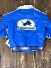 Load image into Gallery viewer, Detroit Lions Vintage 90s Youth Leather Jacket Blue ABC Vintage 