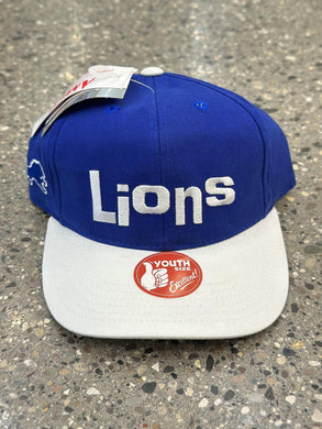 Detroit Lions Vintage 90s Youth Snapback Blue White ABC Vintage 