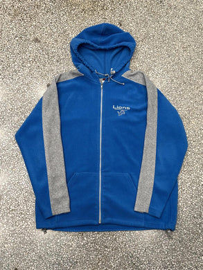 Detroit Lions Vintage 90s Zip Up Fleece Hoodie Blue ABC Vintage 