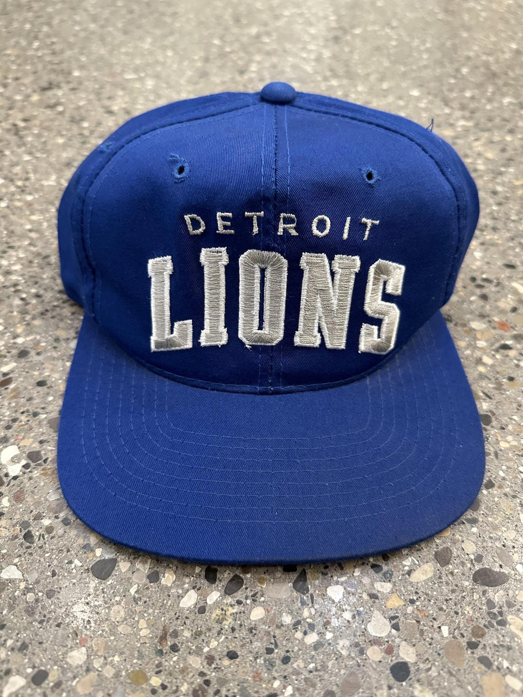 Detroit Lions Vintage Embroidered Spell Out Starter Snapback Blue ABC Vintage 