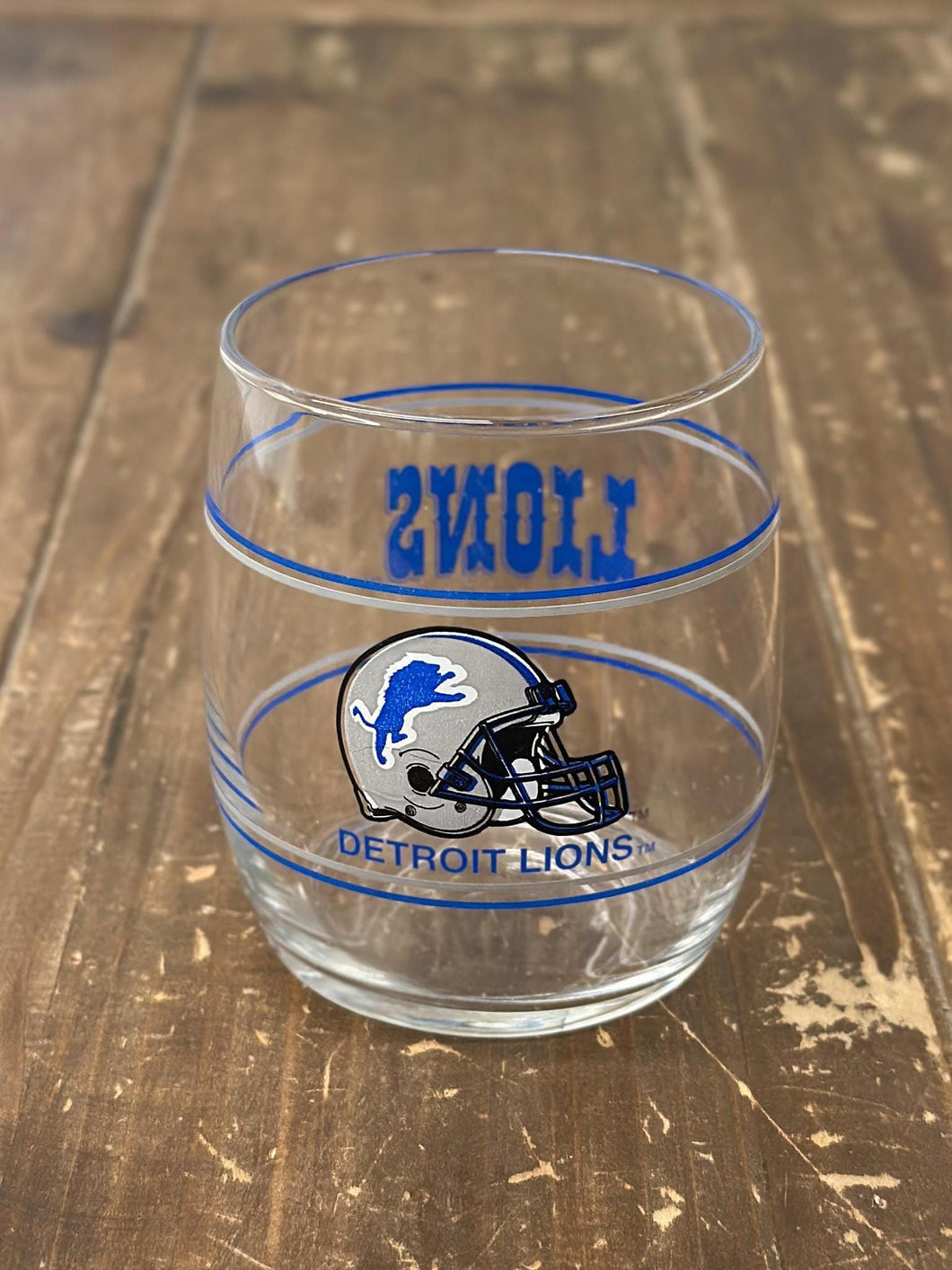 Detroit Lions Vintage Glass Cup ABC Vintage 