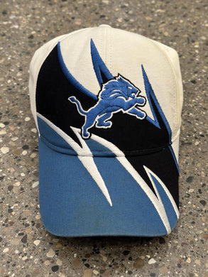 Detroit Lions Vintage Lightning Hat White Blue ABC Vintage 