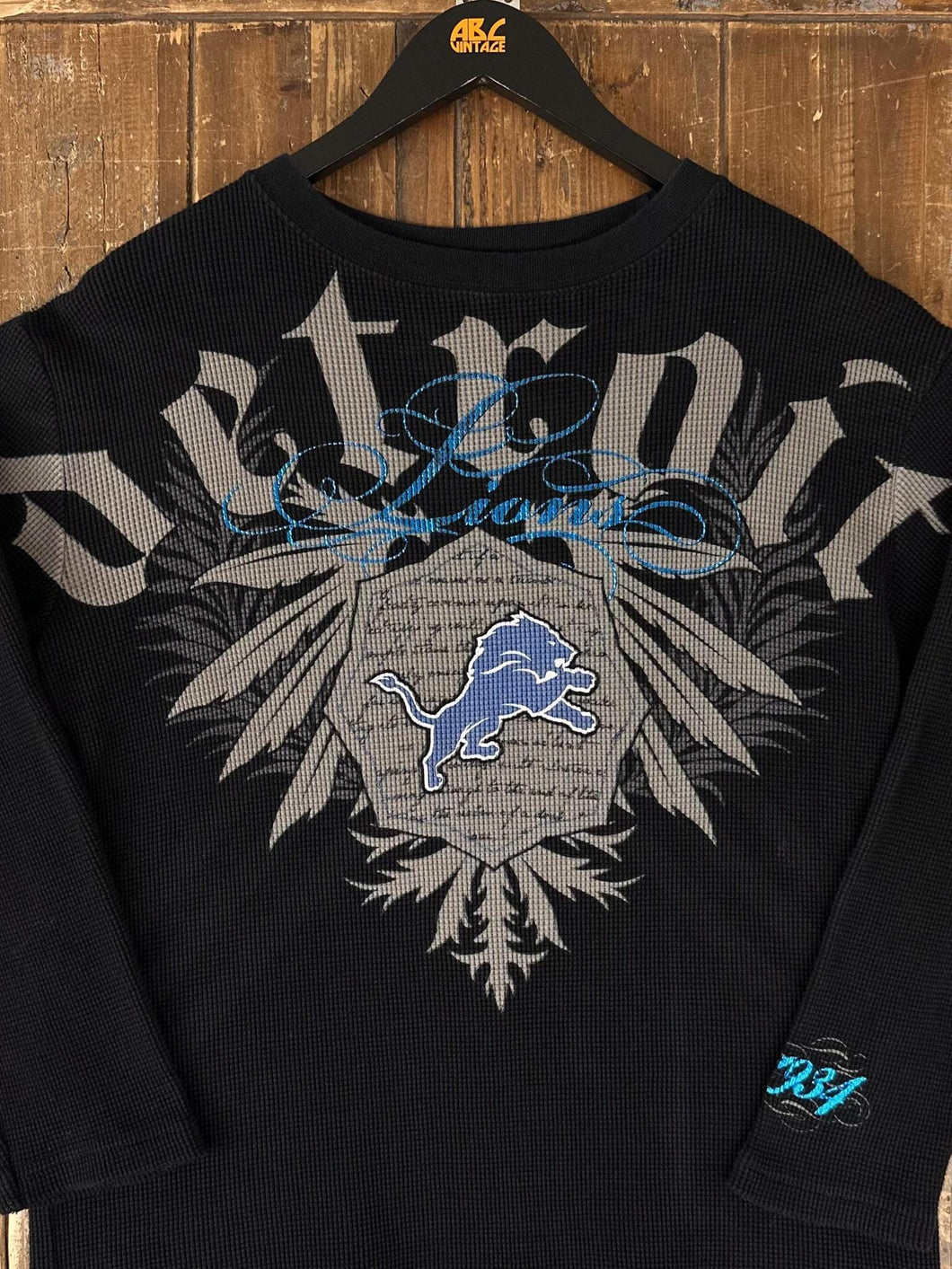 Detroit Lions Vintage L/S Thermal Shirt Black ABC Vintage 