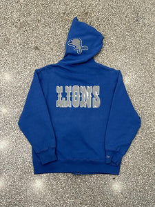 Detroit Lions Vintage Mitchell & Ness Full Zip Hoodie Faded Blue ABC Vintage 