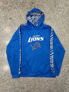 Detroit Lions Vintage Zubaz Hoodie Blue ABC Vintage 