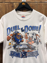 Load image into Gallery viewer, Detroit Lions VS Dallas Cowboys Vintage 1990 Jack Davis Duel At The Dome Tee White ABC Vintage 