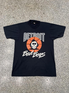Detroit Pistons Bad Boys Vintage 80s OG Bootleg Screen Stars Tag Tee Black ABC Vintage 