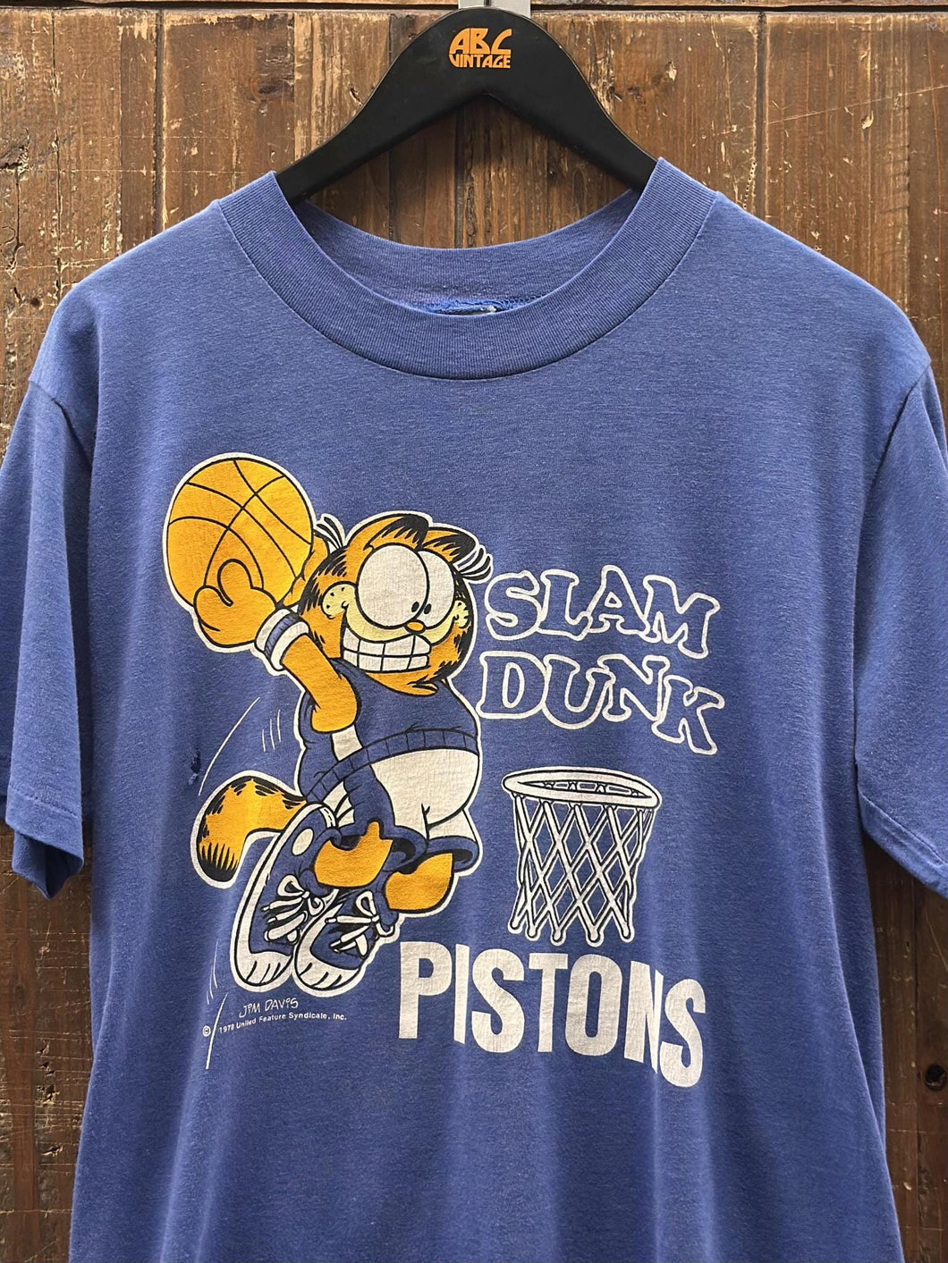 Detroit Pistons Vintage 1978 Garfield Jim Davis Paper Thin Blue ABC Vintage 