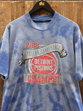 Detroit Pistons Vintage 1988 Eastern Conference Champs Tee Bleached Blue ABC Vintage 